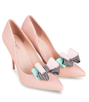 Klipsy do butów Różowo-Zielone L