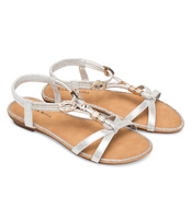 Sandałki damskie Laura Mode F-22 Srebrne