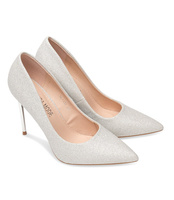 Czółenka damskie Laura Mode QL-131 Srebrne