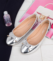 Balerinki damskie Abloom 9988-139 Srebrne