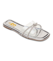 Klapki damskie Laura Mode QL-235 Srebrne