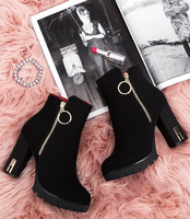 Wegańskie Botki damskie Sixth Sens C635 Czarne