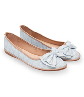 Balerinki damskie Ideal Shoes M-8805 Niebieskie