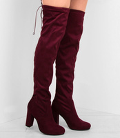 Kozaki damskie Laura Mode Y-018 Bordowe