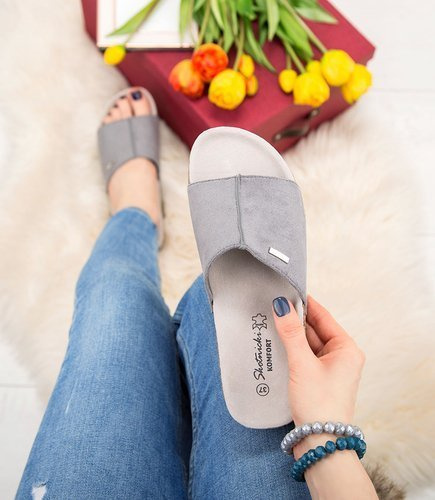 Klapki damskie Skotnicki KL-3-0509 Szare