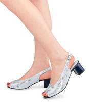 Sandały damskie Pesco 1830 Biało-Srebrne