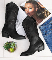 Kowbojki damskie Laura Mode Y-058 Czarne