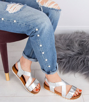 Sandałki damskie Bello Star WS19 Srebrne