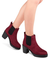 Botki damskie Sixth Sens C166-2 Bordowe