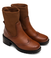 Botki damskie Skotnicki B-3-1350 Brązowe