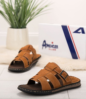 Klapki męskie American Club CY06-19 Brązowe