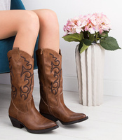 Kowbojki damskie Laura Mode Y-058 Brązowe