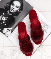 Kapcie damskie Natural Style NS-031 Bordowe