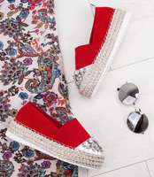 Espadryle damskie Bestelle L184 Czerwone