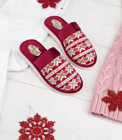 Kapcie damskie Natural Style NS-073 Bordowe