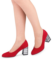 Czółenka damskie Laura Messi 1651 Czerwone