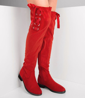 Kozaki damskie Foreverfolie H308 Czerwone