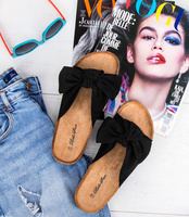 Klapki damskie z kokardą Bello Star S67 Czarne