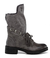 Botki damskie Ideal Shoes SU-2713 Szare