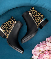 Botki damskie Super Mode 7477 Czarno-Złote