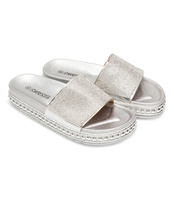 Klapki damskie Shoesita JS-5049 Srebrne