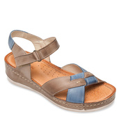 Sandałki damskie Wasak 0473 Cappuccino+Jeans