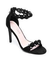 Sandałki z ćwiekami LB527 Czarne Szpilki