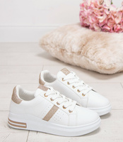 Buty sportowe damskie N/M HY276 Biało-Złote