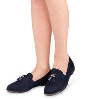 Balerinki damskie Miss Laura W-132 Granatowe