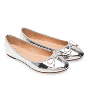 Balerinki damskie Abloom 9988-139 Srebrne