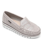 Mokasyny damskie Skotnicki P-3-0503 Srebrne