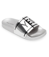 Klapki damskie Ideal Shoes T-9161 Srebrne