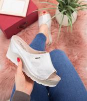 Klapki damskie Skotnicki KL-3-0618N Srebrne