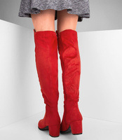 Kozaki damskie Foreverfolie H306 Czerwone