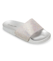 Klapki damskie z cyrkoniami Bello Star S66 Srebrne