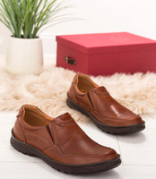 Mokasyny męskie Łukbut 855 Brązowe