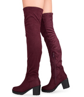 Kozaki damskie L.Lux.Shoes JKD-59 Bordowe