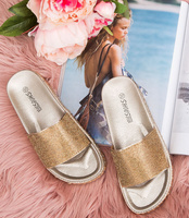 Klapki damskie Shoesita JS-5049 Złote