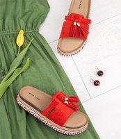 Klapki damskie Laura Mode WL031 Czerwone