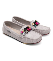 Mokasyny damskie Skotnicki P-3-0596 Srebrne