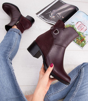 Botki damskie Pesco 1887 Bordowe