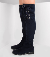 Kozaki damskie Foreverfolie H308 Granatowe