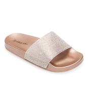 Klapki damskie z cyrkoniami Bello Star S66 Beżowe