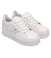 Buty sportowe damskie N/M BM1907 Biało-Srebrne 