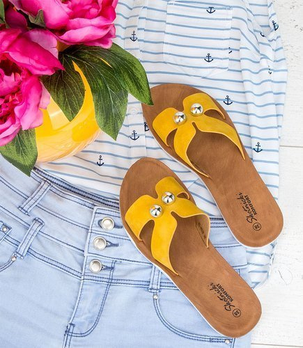 Klapki damskie Skotnicki KL-0528 Żółte