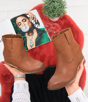 Botki damskie Super Mode 8003 Brązowe