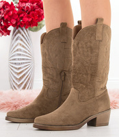 Wegańskie Kowbojki damskie Ideal Shoes MR-1881 Khaki