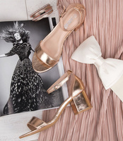 Sandałki damskie Laura Mode QL-159 Szampańskie