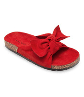 Klapki damskie z kokardą Laura Mode WL020 Czerwone