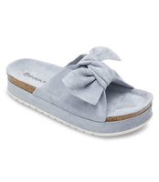 Klapki damskie z kokardą Pinkai W004 Niebieskie